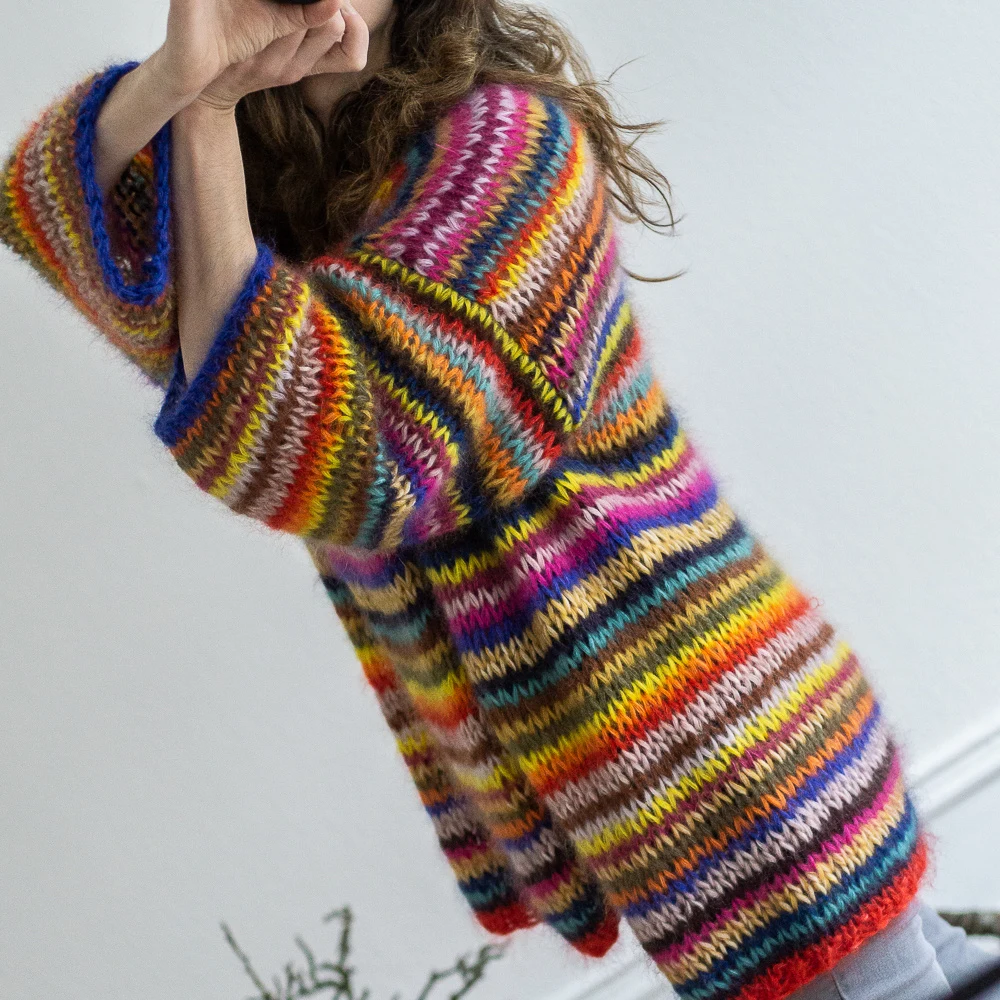 Gepard Gefion multistripe cardigan – download pattern